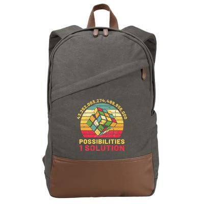 Puzzle Cube Funny One Solution Speed Cubing Retro Math Cotton Canvas Backpack