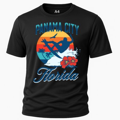 Panama City Florida Beach Surf Summer Vacation Vintage Meaningful Gift Cooling Performance Crew T-Shirt