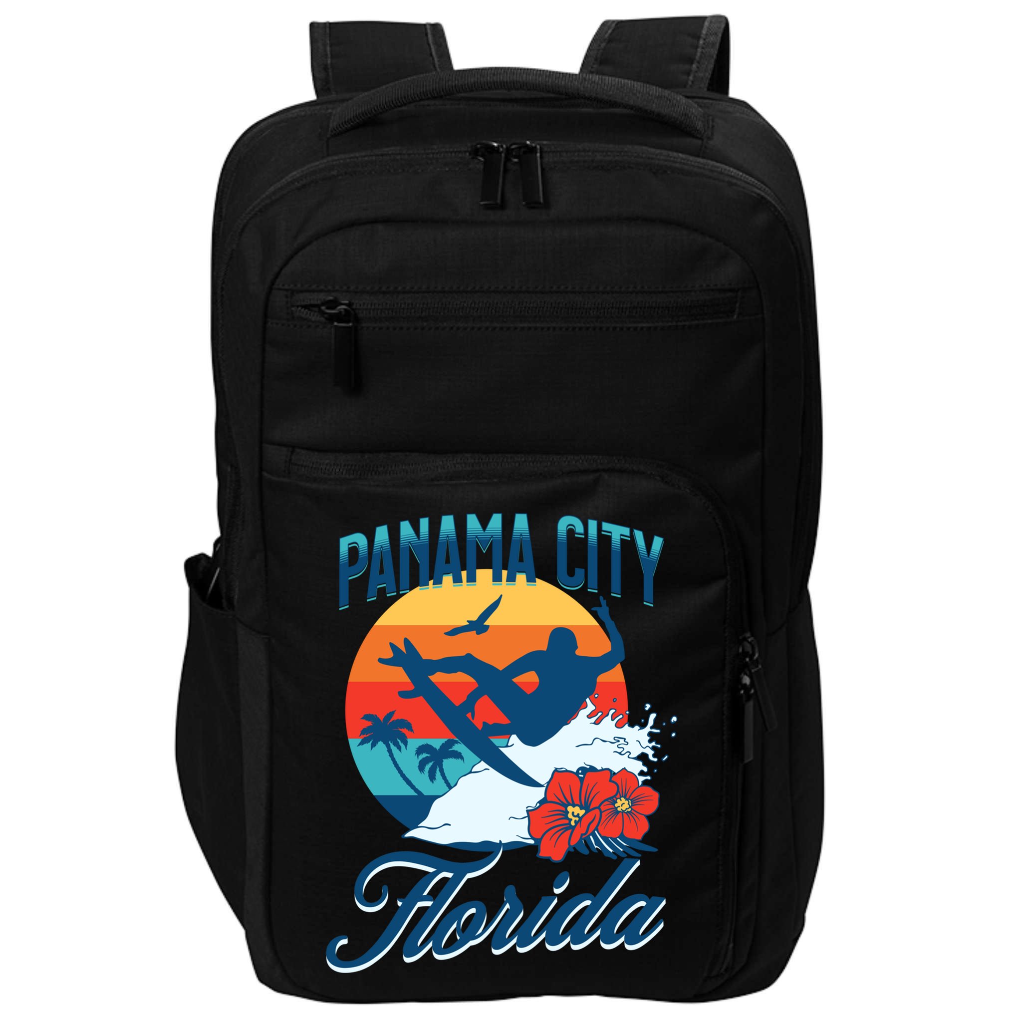 Panama City Florida Beach Surf Summer Vacation Vintage Meaningful Gift Impact Tech Backpack