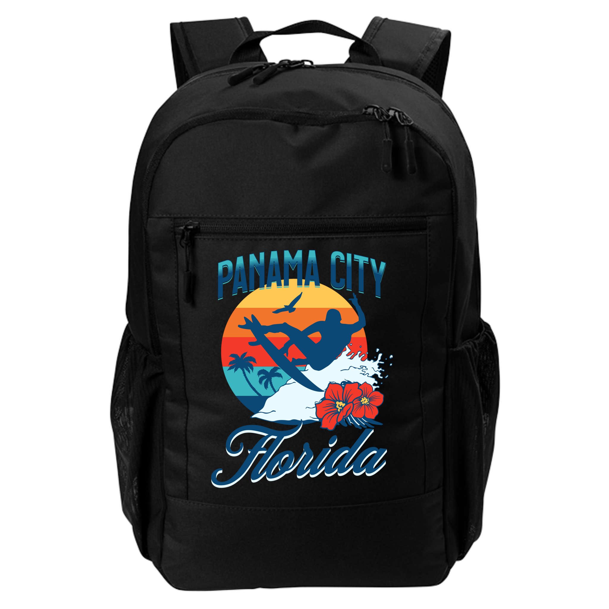 Panama City Florida Beach Surf Summer Vacation Vintage Meaningful Gift Backpack