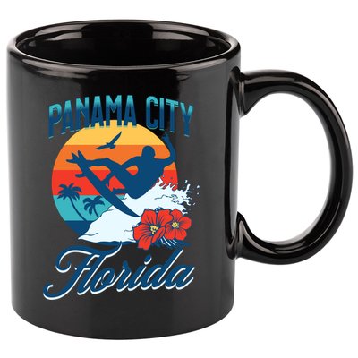 Panama City Florida Beach Surf Summer Vacation Vintage Meaningful Gift 11oz C Handle Ceramic Mug