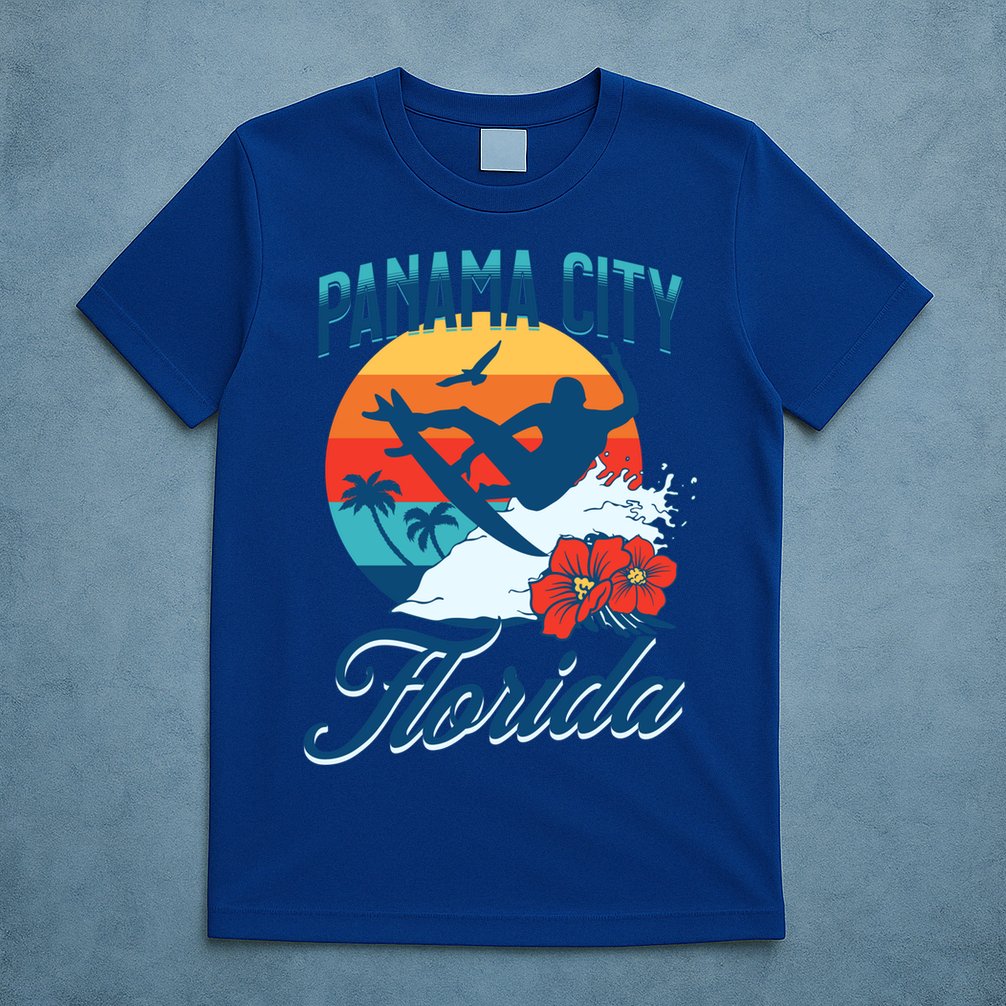 Panama City Florida Beach Surf Summer Vacation Vintage Meaningful Gift T-Shirt