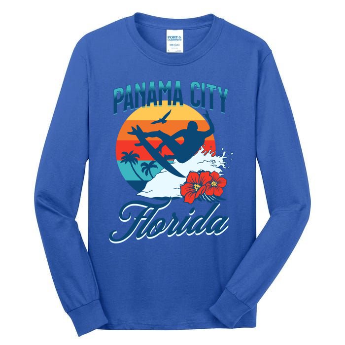 Panama City Florida Beach Surf Summer Vacation Vintage Meaningful Gift Tall Long Sleeve T-Shirt