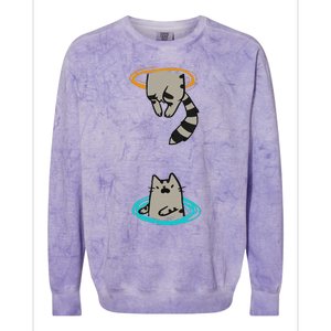 Portal Cat Funny Video Game Animal Colorblast Crewneck Sweatshirt