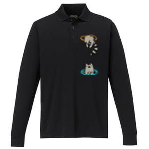 Portal Cat Funny Video Game Animal Performance Long Sleeve Polo