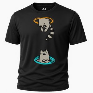 Portal Cat Funny Video Game Animal Cooling Performance Crew T-Shirt