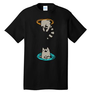 Portal Cat Funny Video Game Animal Tall T-Shirt