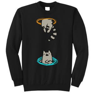 Portal Cat Funny Video Game Animal Tall Sweatshirt