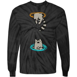 Portal Cat Funny Video Game Animal Tie-Dye Long Sleeve Shirt