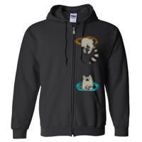 Portal Cat Funny Video Game Animal Full Zip Hoodie