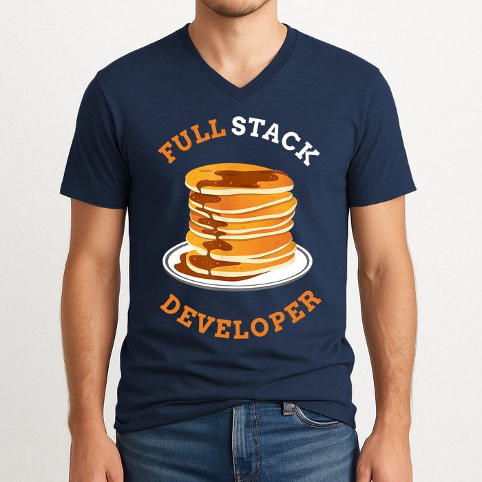 Programmer Coding Full Stack Developer V-Neck T-Shirt