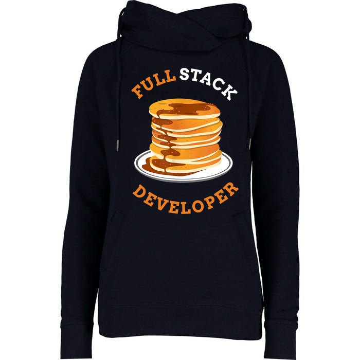 Programmer Coding Full Stack Developer Womens Funnel Neck Pullover Hood