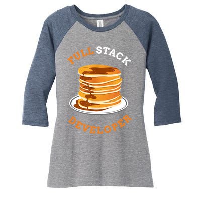 Programmer Coding Full Stack Developer Women's Tri-Blend 3/4-Sleeve Raglan Shirt