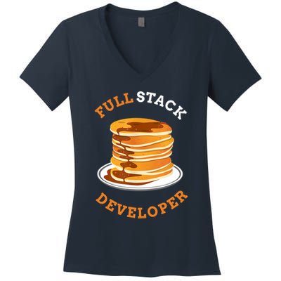 Programmer Coding Full Stack Developer Women's V-Neck T-Shirt