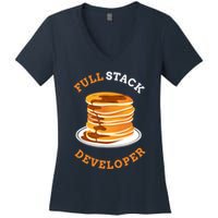 Programmer Coding Full Stack Developer Women's V-Neck T-Shirt