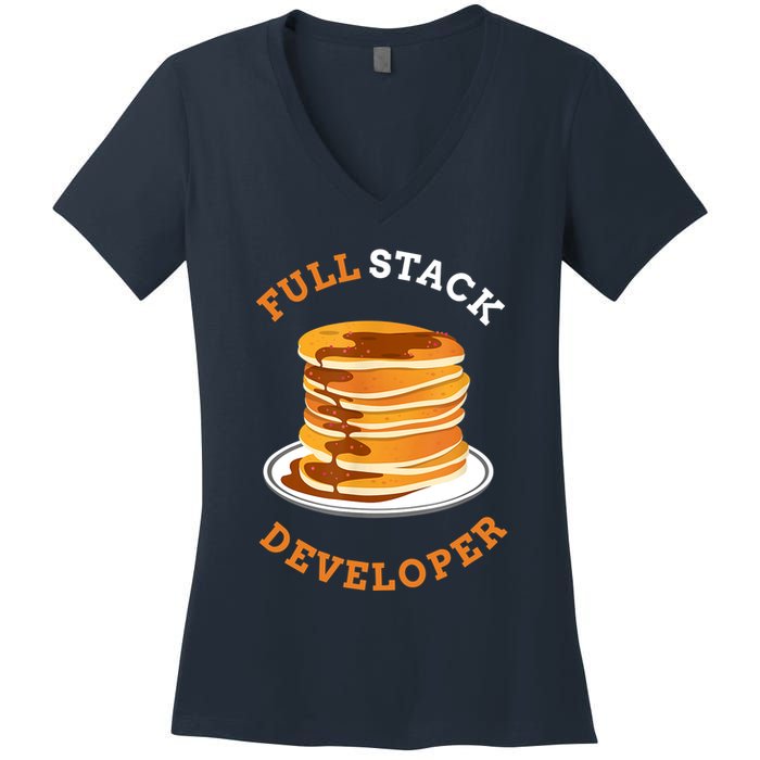 Programmer Coding Full Stack Developer Women's V-Neck T-Shirt