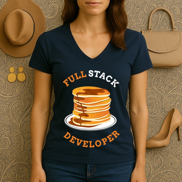 Programmer Coding Full Stack Developer Women's V-Neck T-Shirt