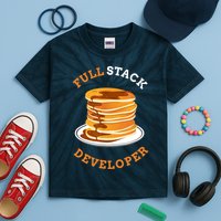 Programmer Coding Full Stack Developer Kids Tie-Dye T-Shirt