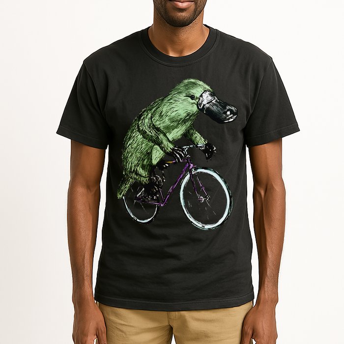 Platypus Cycling Funny Platypus Lover Platypus Bicycle Tall T-Shirt