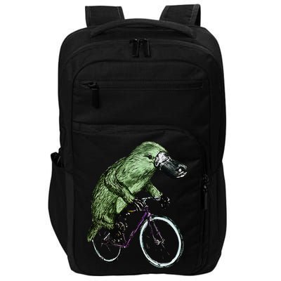 Platypus Cycling Funny Platypus Lover Platypus Bicycle Impact Tech Backpack