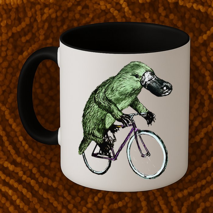 Platypus Cycling Funny Platypus Lover Platypus Bicycle Mug