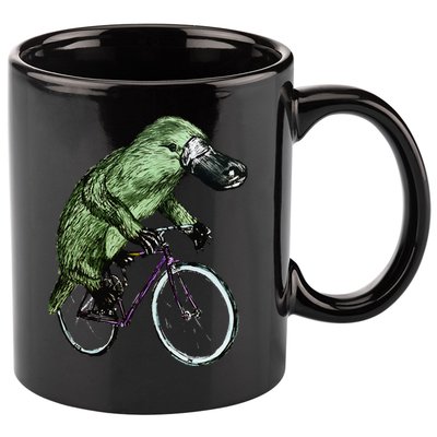 Platypus Cycling Funny Platypus Lover Platypus Bicycle 11oz C Handle Ceramic Mug