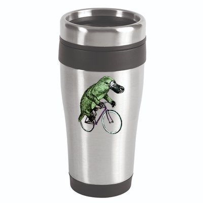 Platypus Cycling Funny Platypus Lover Platypus Bicycle 16oz Travel Tumbler