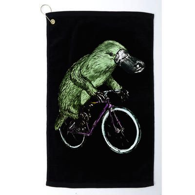 Platypus Cycling Funny Platypus Lover Platypus Bicycle Golf Towel