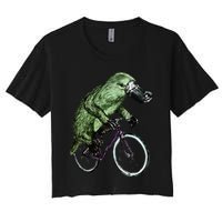Platypus Cycling Funny Platypus Lover Platypus Bicycle Women's Crop Top Tee