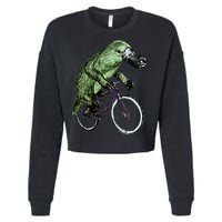 Platypus Cycling Funny Platypus Lover Platypus Bicycle Cropped Pullover Crew