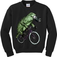 Platypus Cycling Funny Platypus Lover Platypus Bicycle Kids Sweatshirt