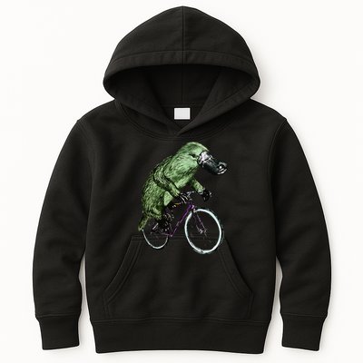 Platypus Cycling Funny Platypus Lover Platypus Bicycle Kids Hoodie
