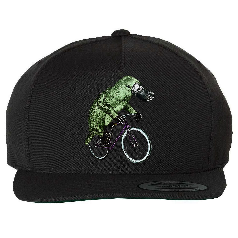 Platypus Cycling Funny Platypus Lover Platypus Bicycle Wool Snapback Cap
