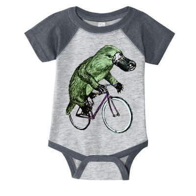 Platypus Cycling Funny Platypus Lover Platypus Bicycle Infant Baby Jersey Bodysuit