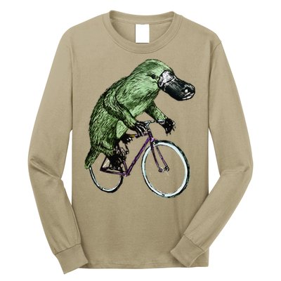 Platypus Cycling Funny Platypus Lover Platypus Bicycle Long Sleeve Shirt