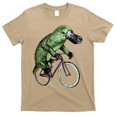 Platypus Cycling Funny Platypus Lover Platypus Bicycle T-Shirt