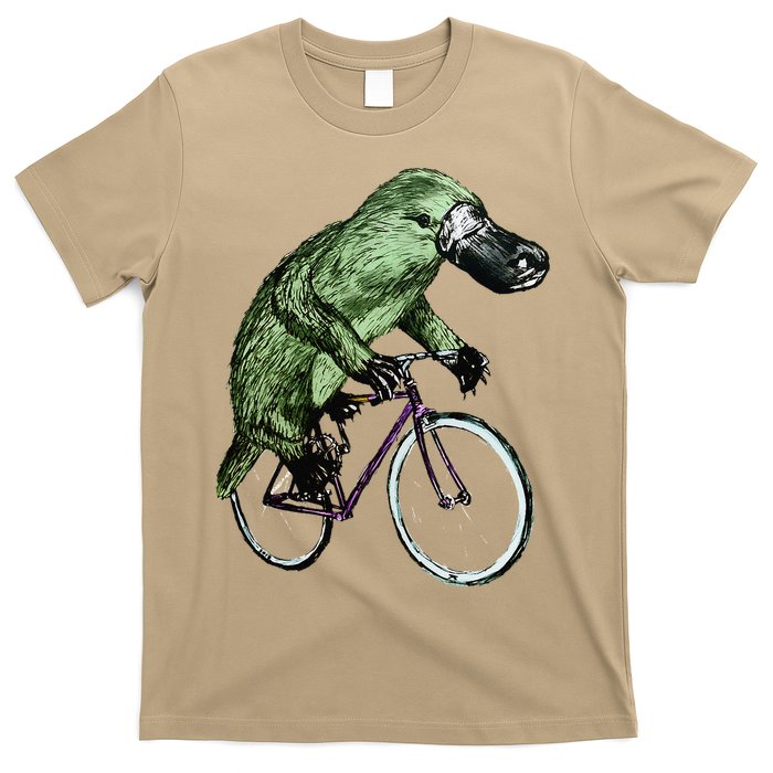 Platypus Cycling Funny Platypus Lover Platypus Bicycle T-Shirt