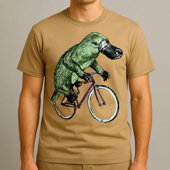 Platypus Cycling Funny Platypus Lover Platypus Bicycle T-Shirt