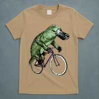 Platypus Cycling Funny Platypus Lover Platypus Bicycle T-Shirt
