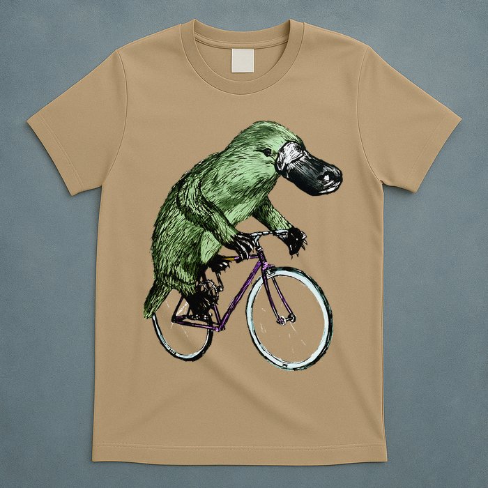 Platypus Cycling Funny Platypus Lover Platypus Bicycle T-Shirt