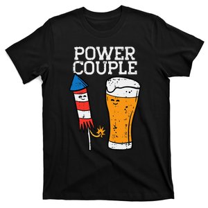 Power Couple Firework Funny 4th Of July Patriotic T-Shirt