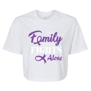 Pancreatic Cancer Fight Cancer Ribbon Gift Bella+Canvas Jersey Crop Tee