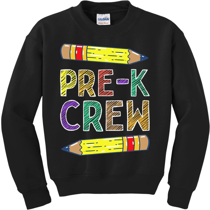 PreK Crew Funny PreK Teachers Back To School Kids Sweatshirt