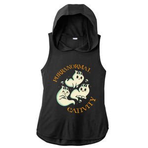 Purranormal Cativity Funny Halloween Costume Ghost Cats Gift Ladies PosiCharge Tri-Blend Wicking Draft Hoodie Tank