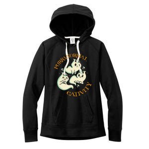 Purranormal Cativity Funny Halloween Costume Ghost Cats Gift Women's Fleece Hoodie