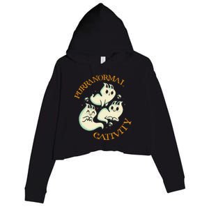 Purranormal Cativity Funny Halloween Costume Ghost Cats Gift Crop Fleece Hoodie