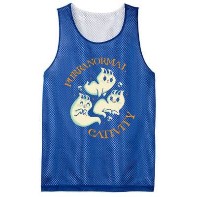 Purranormal Cativity Funny Halloween Costume Ghost Cats Gift Mesh Reversible Basketball Jersey Tank