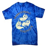 Purranormal Cativity Funny Halloween Costume Ghost Cats Gift Tie-Dye T-Shirt