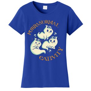 Purranormal Cativity Funny Halloween Costume Ghost Cats Gift Women's T-Shirt