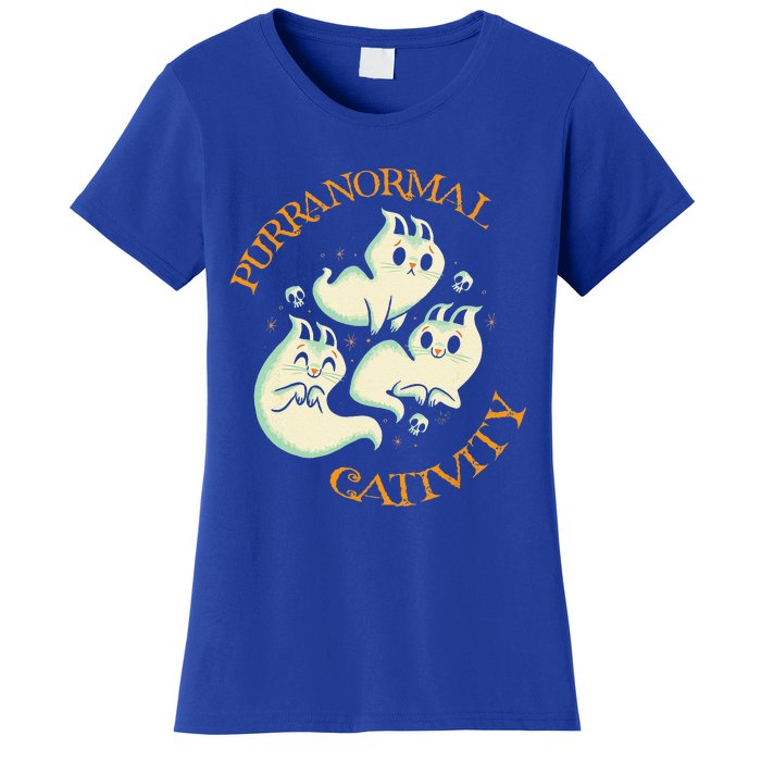 Purranormal Cativity Funny Halloween Costume Ghost Cats Gift Women's T-Shirt